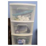 3 drawer plastic container and contents