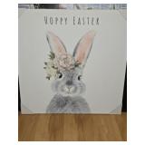 Modern Hoppy Easter Bunny Picture on Canvas