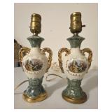 Pair Of Victorian Style Vintage Lamps
