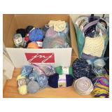 Box Lot of Misc New & Used Yarn & Patterns