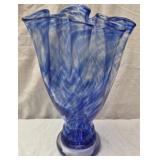 Confetti art glass handkerchief style vase