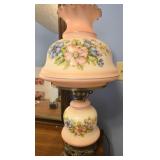Floral Gone with the wind style lamp WORKING