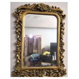 Vintage Gold Gilded Framed Mirror Floral Pattern