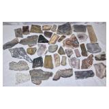 Lapidary variety of cut stone slabs