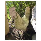 Concrete rooster decor