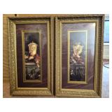 Pair of Gold Framed Greek Floral Urns Prints