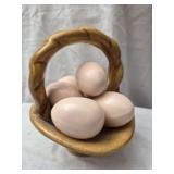 Vintage ceramic basket with decorative eggs