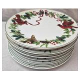 Royal Norfolk Cardinal Christmas dinner plates