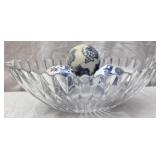 Mikasa Ice Palace crystal bowl Blue & White Balls