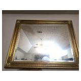 Gold frame beveled edge mirror