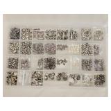 Case of Misc Metal Jewelry Pieces Charms Beads Etx
