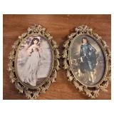 Blue Boy & Pinky oval wall hanging decor
