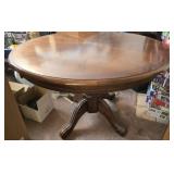 Dark wood round table