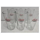 Set of 6 Coors Light glass cups