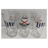 Set of 6 Miller Lite alabama glass cups