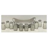 Ceramic Dish with 10 Salt & Pepper Shakers