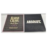 Lot of 2 Absolut & Elijah Craig Rubber Bar Mats