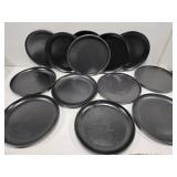 Set of 13 Black Ceramic Home Dishware Plates