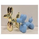Lot of 2 Ceramic & Plastic Balloon Dog Decor