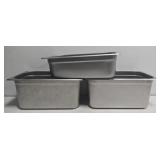Lot of 3 stainless steel containers