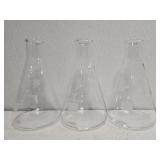 Set of 3 Boro glass beakers