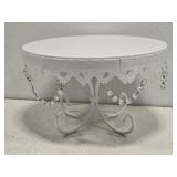 White Metal Cake Plate Stand with Charms