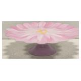 Pink Plastic Floral Cake Plate Stand