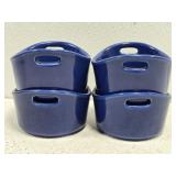 Set of 4 Rachel Ray Cobalt Blue Ceramic Bowls