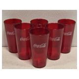 Set of 6 Red Plastic Coca Cola Cups