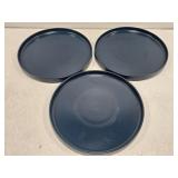 Set of 3 Members Mark Blue Plates