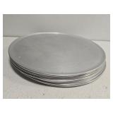 Set of 9 aluminum round serving platters