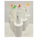 Set of 6 Plastic Liquor Bottles with Spouts