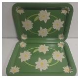 Set of 4 metal floral trays