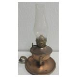 Copper and glass oil lamp