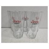Set of 5 Coors light glasses
