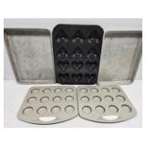 Lot of 5 Metal Cooking Pans