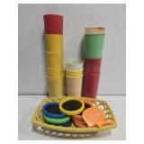 Estate lot of vintage plastic cups and more