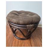 round footstool cushion & wood