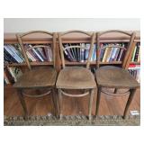 Lot of 3 vintage wood chairs