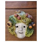 Vintage Italian Majolica Bacchus Mask