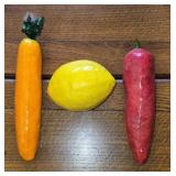 Lot of 3 Paper Mache Fruits