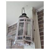 Wood and glass candle holder