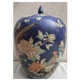 Vintage cobalt blue porcelain ginger jar