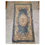 floral rug baby blue and light pink