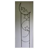 Metal moon and stars yard decor