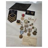 Military medals and pins