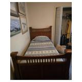 Twin Bed headboard footboard mattress bedding