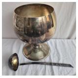 vintage silver plated punch bowl w ladle