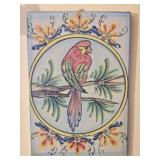 Hand painted Fratantoni Parrot Italian Tile
