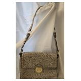 Brahmin  Embossed Leather Messenger Bag